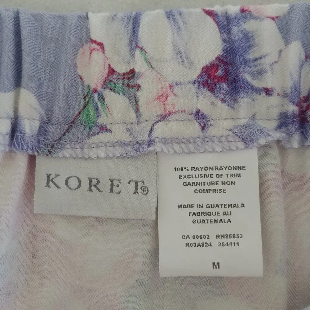 Vintage long button down midi maxi skirt purple pink and green floral Medium - Picture 13 of 14